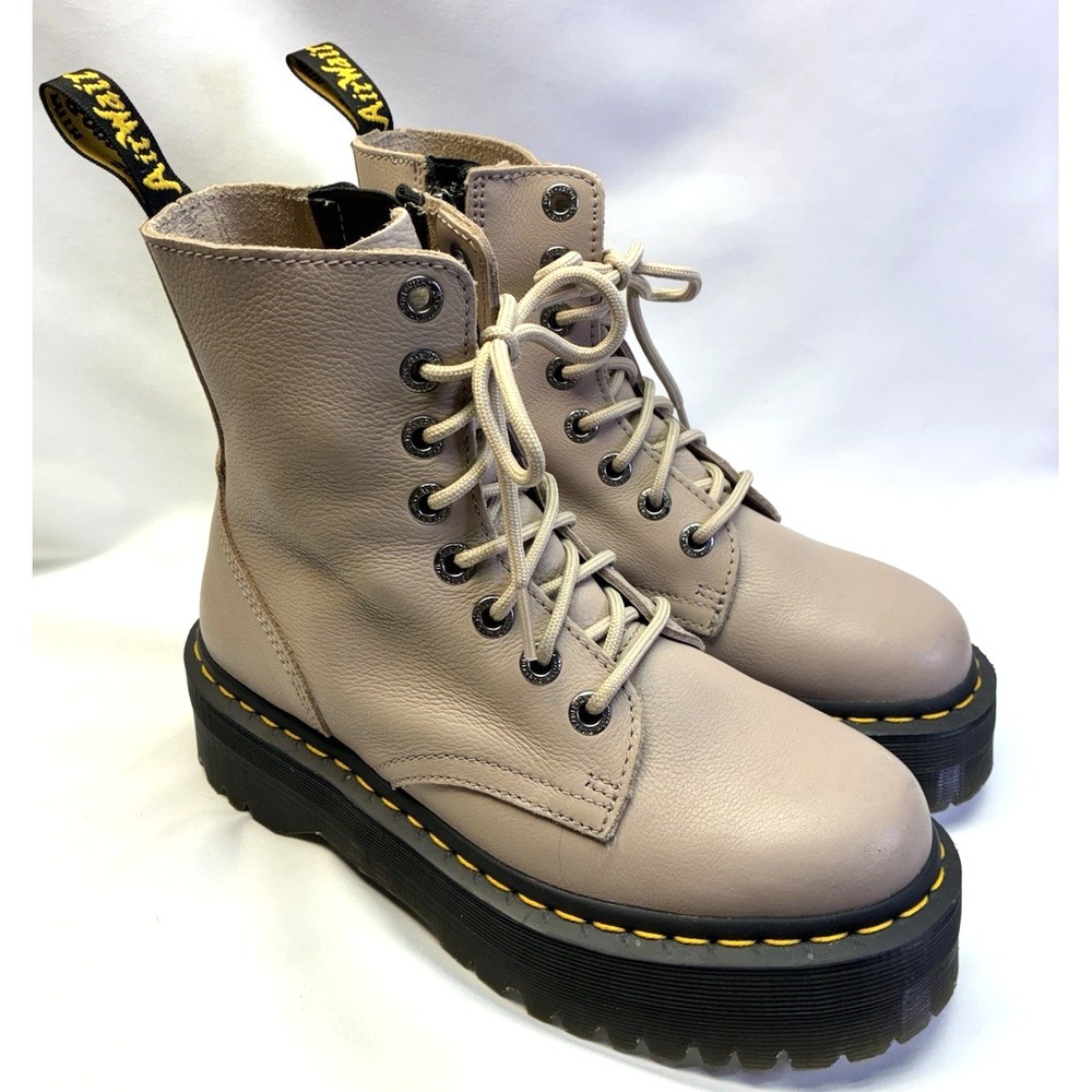 Doc Martens Jadon III Boots US 6 M - UK 5 Taupe Tan Pisa Leather Platform Zipper